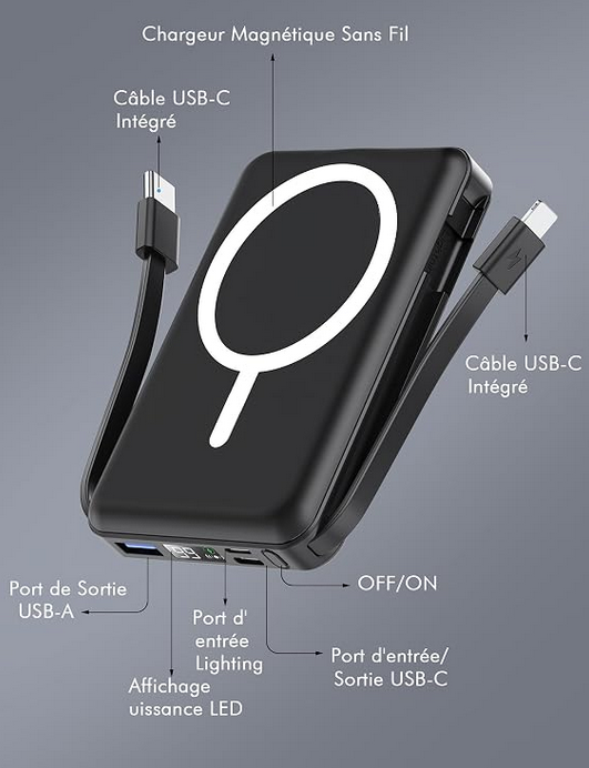 ⚡ Goldenora™ PowerMag 10K — L’énergie qui vous suit partout